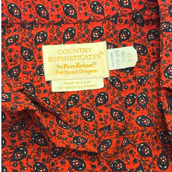 Country Sophisticates by Pendleton Red Paisley Long Sleeve Button Up Shirt - Picture 3 of 5